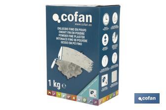 Gesso em Pó Fino | Para Uso em Exterior | Formato de 1 e 5 kg - Cofan