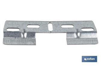 Placca di supporto doppia per appendere e fissare mobili | Dimensioni: 130 mm e foro da 42 mm - Cofan