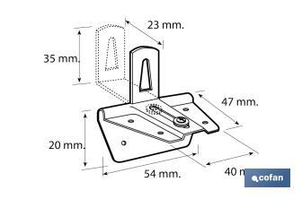 Cabinet hanger with 90° regulator | Zinc-plated Steel | Suitable for kitchen units  - Cofan