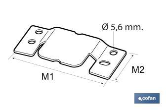 Chapa de Fixação | Unir partes de Mobiliario Pesado | Medidas: 100 x 47 mm - Cofan