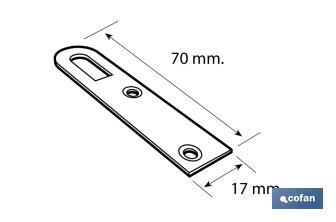 Chapa de suporte | Medida: 17 x 70 mm | Aço Galvanizado - Cofan