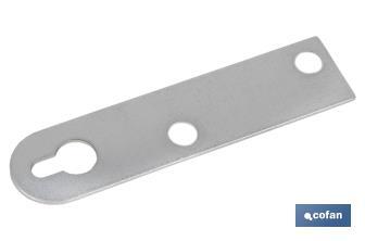 Chapa de suporte tipo Boca chave| Medida: 17 x 70 mm | Para suporte de objetos - Cofan
