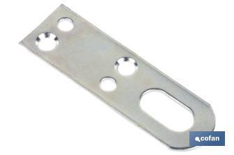 Hanging plate for fixing objects | Size: 15 x 50mm | Galvanised steel - Cofan