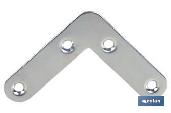 Flat corner plate | Zinc-plated steel | Available in different sizes - Cofan