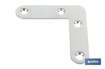 Flat corner plate | Zinc-plated steel | Available in different sizes - Cofan