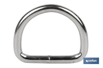 Anneau soudé en forme de D pour la fixation de auvents et de bâches | Dimensions de Ø4 mm x 25 mm - Cofan