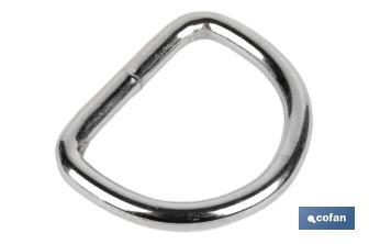Anneau soudé en forme de D pour la fixation de auvents et de bâches | Dimensions de Ø4 mm x 25 mm - Cofan