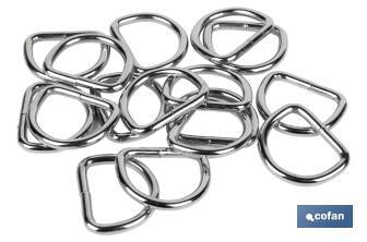 Anneau soudé en forme de D pour la fixation de auvents et de bâches | Dimensions de Ø4 mm x 25 mm - Cofan