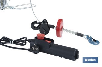 Polipasto eléctrico con parada de emergencia | Altura de elevación: 10/20 m | Protección IP54 | Incluye mando | Disponible en diferentes capacidades de carga - Cofan