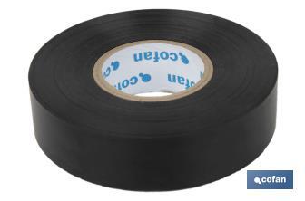 Insulating tape 180 microns | Black | Resistant to voltage, heat and different acids and alkaline materials - Cofan