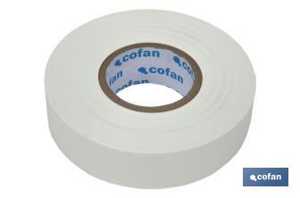 Fita isoladora | 180 microns | Cor Branca | 19 mm x 20 metros - Cofan