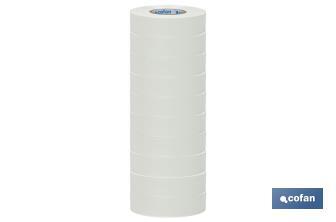 Insulating tape 180 microns | White | Resistant to voltage, heat and different acids and alkaline materials - Cofan
