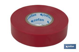 Insulating tape 180 microns | Red | Resistant to voltage, heat and different acids and alkaline materials - Cofan