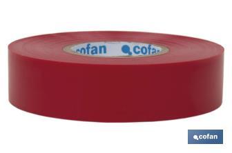 Cinta Aislante 180 Micras | Color rojo | Resistente al voltaje, al calor y a diferentes ácidos y alcalinos - Cofan