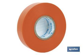 Insulating tape 180 microns | Orange | Resistant to voltage, heat and different acids and alkaline materials - Cofan