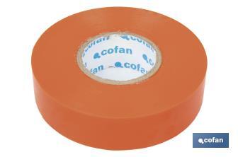 Ruban isolant 180 microns | Couleur orange | Résistant à la tension, à la chaleur et à plusieurs acides et alcalins - Cofan