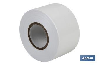 Insulating tape 130 microns | White | Resistant to voltage, heat and different acids and alkaline materials - Cofan