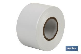 Insulating tape 130 microns | White | Resistant to voltage, heat and different acids and alkaline materials - Cofan