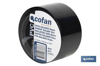 Isolierband Schwarz aus PVC 20m x 19mm - Cofan