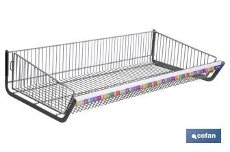 BASKET WITH ENDS FOR DISPLAY 1000X480MM + PRICE HOLDER - Cofan