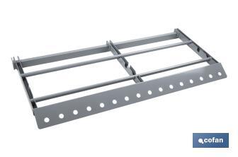 Set expositor de cuerdas y cadenas con barra de carga | Material: acero | Medidor integrado para bobinas | Organización eficiente y segura | Medidas: 50 x 1000 x 70 mm - Cofan