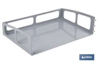 Tray for display stands | Light grey | Ideal for efficient organisation | Size: 300 x 200mm - Cofan