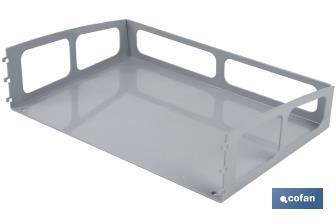 Tray for display stands | Light grey | Ideal for efficient organisation | Size: 300 x 200mm - Cofan