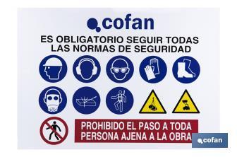 Cartel de obra en glasspack 0,7 mm - Cofan