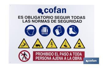 Cartel de obra en glasspack 0,7 mm - Cofan