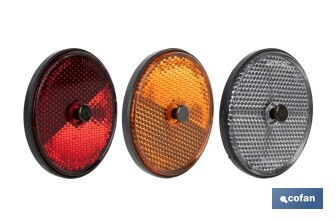 Retrorrefletores redondos com parafuso para fixação em veículos | 3 Cores e 2 tamanhos diferentes - Cofan