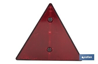 Catadióptrico triangular con agujero | Producto homologado | Disponible con o sin tornillos | Medidas: 155 x 137 mm - Cofan