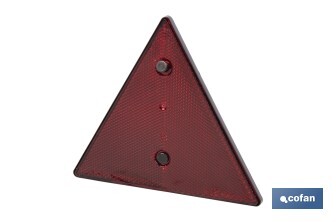 Catadióptrico triangular con agujero | Producto homologado | Disponible con o sin tornillos | Medidas: 155 x 137 mm - Cofan