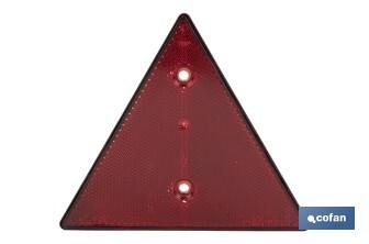 Catadióptrico triangular con agujero | Producto homologado | Disponible con o sin tornillos | Medidas: 155 x 137 mm - Cofan