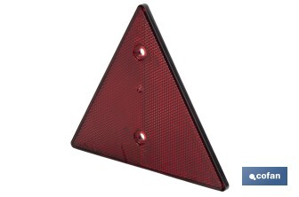 Catadióptrico triangular con agujero | Producto homologado | Disponible con o sin tornillos | Medidas: 155 x 137 mm - Cofan