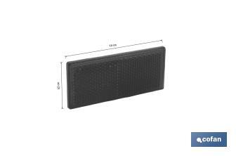 Catadióptrico Rectangular Autoadhesivo | Colores: ámbar y rojo | Medidas: 79 x 35 mm - Cofan