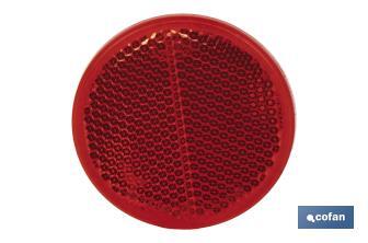 Catadióptricos redondos con adhesivo para fijar en vehículos | 3 Colores: rojo, ámbar y blanco | Diámetro: 55 mm - Cofan