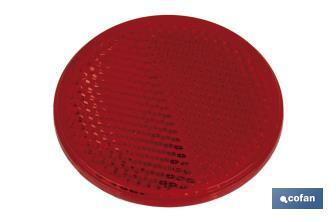Catadióptricos redondos con adhesivo para fijar en vehículos | 3 Colores: rojo, ámbar y blanco | Diámetro: 55 mm - Cofan