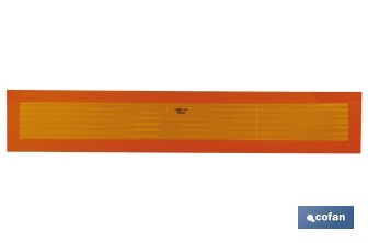 Placa V6 para vehículos largos | Material: aluminio | Recubrimiento con vinilo réflex N2 | Señalización homologada | Fácil de instalar | Disponible en varias medidas - Cofan