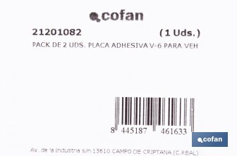 Pack de 2 señales adhesivas V6 para vehículos largos | Señalización homologada | Fácil de instalar | Alta visibilidad | Medidas: 56,5 x 19,5 cm - Cofan