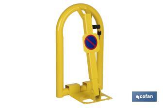 Barrière de blocage pour parking avec serrure intégrée | Barrière de parking de couleur jaune - Cofan
