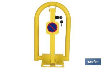 Barrière de blocage pour parking avec serrure intégrée | Barrière de parking de couleur jaune - Cofan