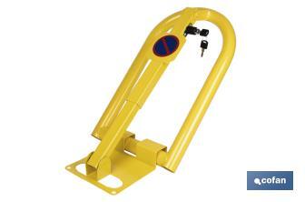 Barrière de blocage pour parking avec serrure intégrée | Barrière de parking de couleur jaune - Cofan