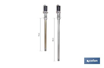 Bomba neumática lubricante | Relación 3:1 | Caudal: 14 LPM | Presión máxima: 10 bares | Disponible para bidones de 60 o 205 litros - Cofan