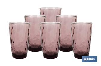 Pack de 6 verres hauts Modèle Jade | Disponibles en différentes contenances | Plusieurs couleurs - Cofan