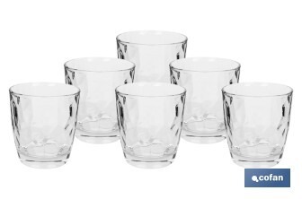 Pack de 6 verres à eau Modèle Jade | Disponibles en différentes contenances | Plusieurs couleurs - Cofan