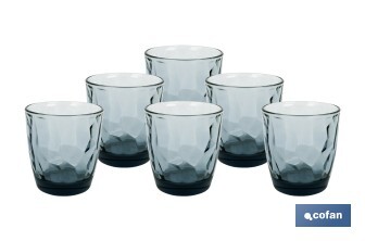 Pack de 6 verres à eau Modèle Jade | Disponibles en différentes contenances | Plusieurs couleurs - Cofan