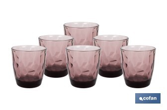 Pack de 6 verres à eau Modèle Jade | Disponibles en différentes contenances | Plusieurs couleurs - Cofan