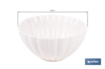 Vajilla de porcelana esmaltada de color blanco con diseño en relieve | Set de 16 piezas | Apta para lavavajillas, microondas y horno - Cofan