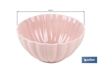 Vajilla de porcelana esmaltada en color rosa nude con diseño en relieve | Set de 16 piezas | Apta para lavavajillas, microondas y horno - Cofan