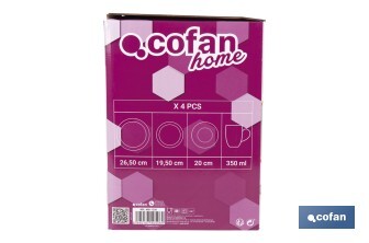 Vajilla de cerámica verde agua pintada a mano | Set de 16 piezas | Apta para lavavajillas, microondas y horno - Cofan